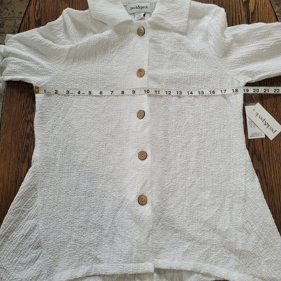 Peck & Peck White Collared Button Down Shirt Size Women's Petite Medium NEW - Picture 7 of 9